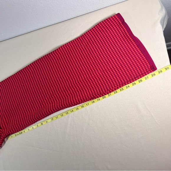 Zara Knit High Waist Two Tone Stretchy Flared Leg Size Small Red Purple Retro - Picture 9 of 11